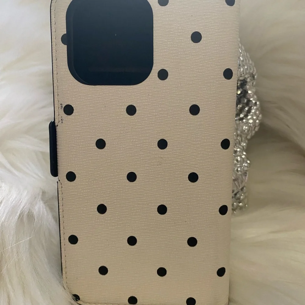 kate spade White Polka Dot Minnie Mouse Folio Phone Case with Red Accents